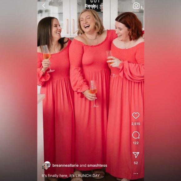 Smash + Tess Ellie Maxi Dress Size XL Hot Coral NWT - Picture 16 of 16